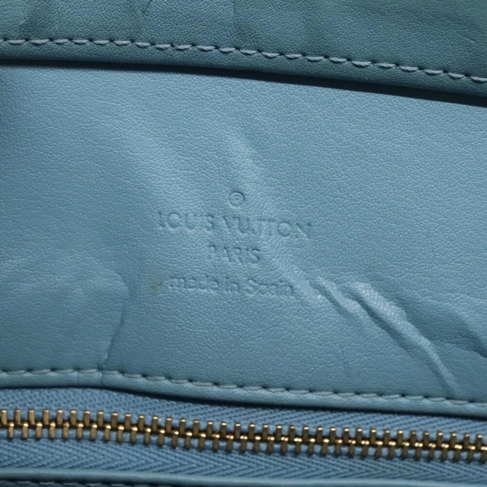 LOUIS VUITTON Monogram Vernis Houston Hand Bag Baby Blue M91005 LV Auth 130139 - Picture 10 of 16